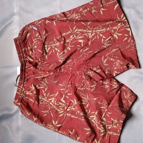 Patagonia Baggies Long Adult Size Small Maroon Gold Floral Lined - Picture 10 of 10